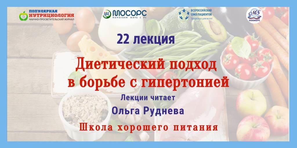 06.06.2024 Школа хорошего питания. «Диетический подход в борьбе с гипертонией»